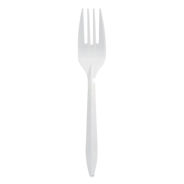 Berkley Square Mediumweight Polypropylene Cutlery, Fork, White, PK1000 1012000
